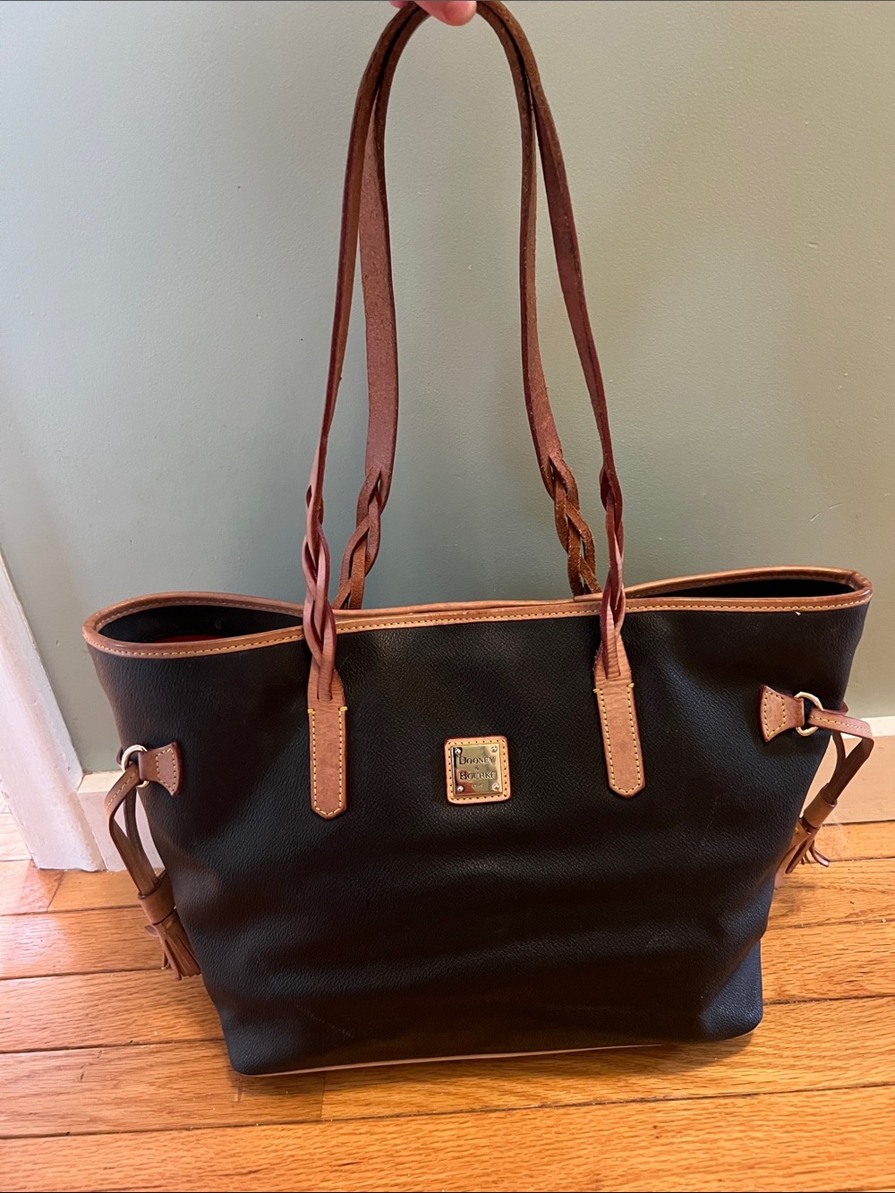 Dooney & Bourke Black Pebbled Leather Shopper Tote